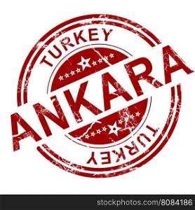 Red Ankara stamp with white background, 3D rendering