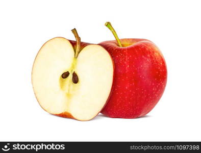 Red apple isolated on white background with clipping Path.