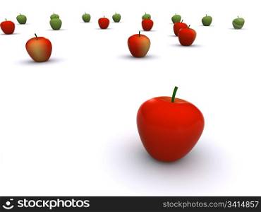 red apple leadership. 3d food