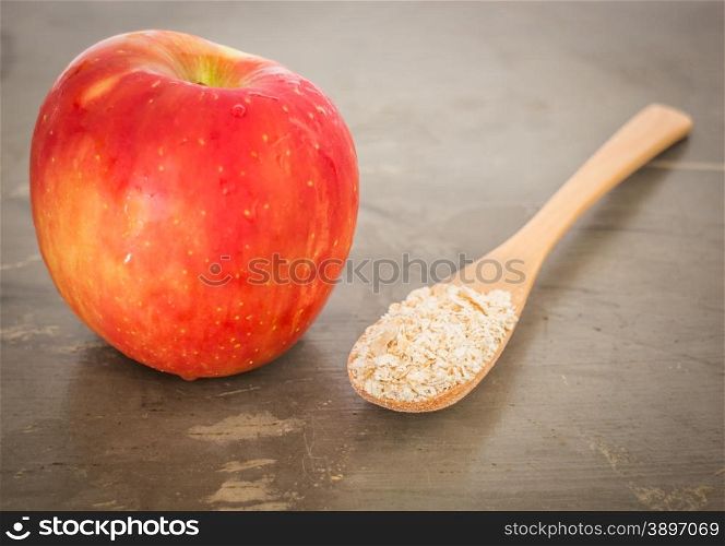 Red apple on the table, stock photo