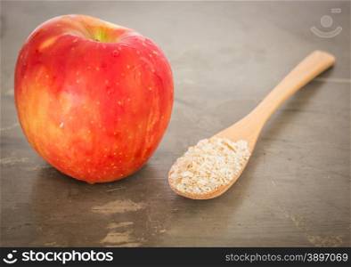Red apple on the table, stock photo