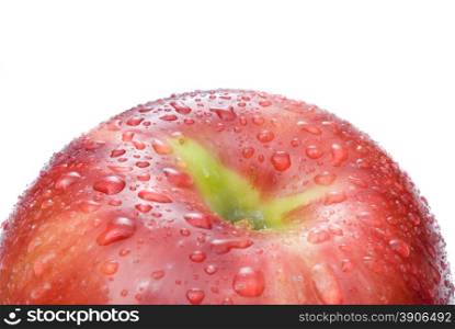 red apple with water drops isolated on white