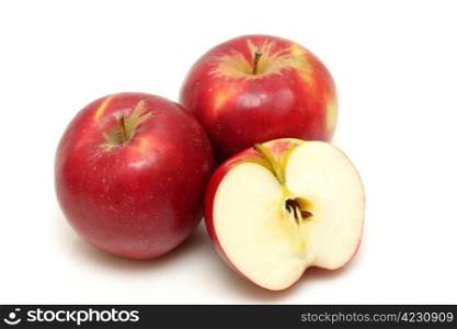 Red apples isolated on white