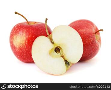 Red apples isolated on white background. Red apples