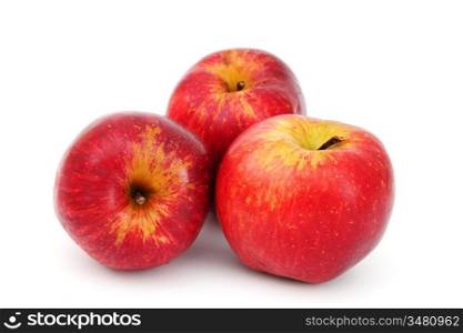 red apples pile isolated on white