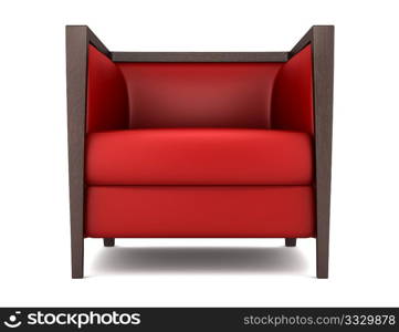 red armchair isolated on white background