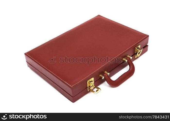 red attache case on a white background