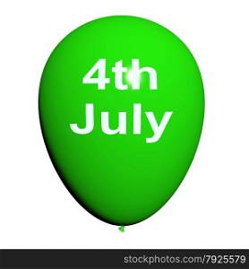 Red Balloon On White Background Has Copyspace For Party Invitation. Red Fourth of July Balloon Showing Independence Spirit and Promotions