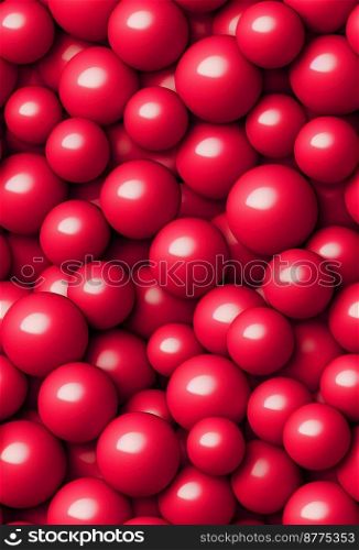 Red balls abstract background design 3d illustrated