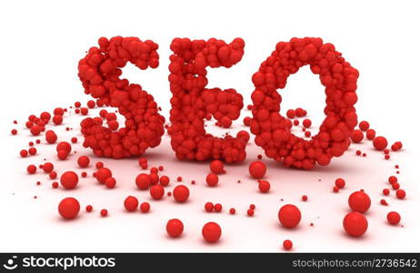 Red balls make word SEO