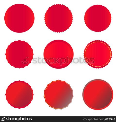 red banner on white background. red price tags, labels, stickers and ribbons.