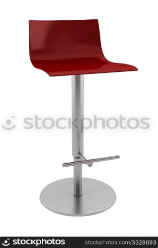 red bar chair isolated on white background