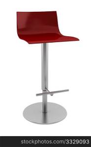 red bar chair isolated on white background