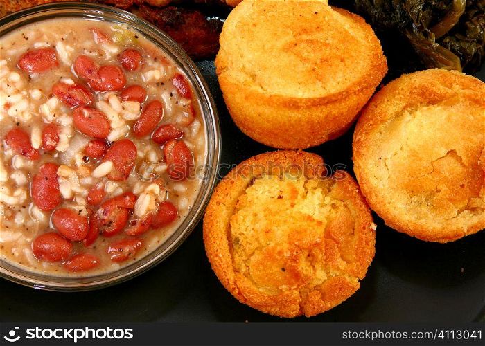 Red Beans and Rice with Cornbread.