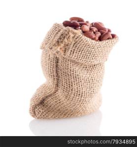 Red beans bag isolated on white background.