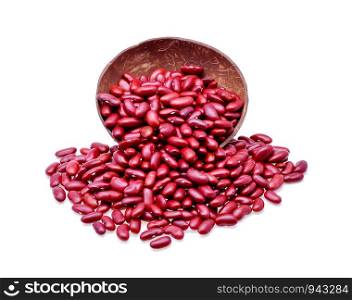 Red beans isolated on white background