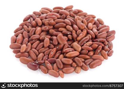 Red beans pile isolated on white background.