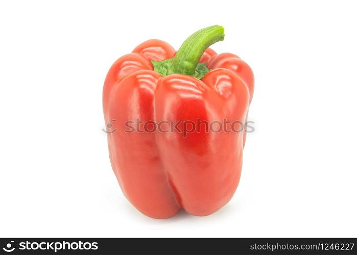 Red bell pepper or Sweet pepper or Capcicum isolated on white background with clipping path