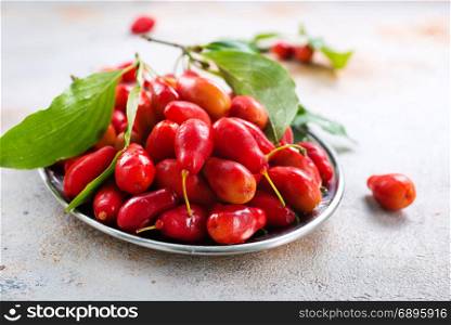 red berry on a table, autumn berry