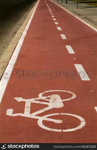 Red bike lanes and symbols