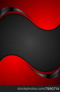 Red black contrast wavy background