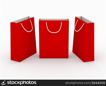 Red blank shopping bag with clipping path, ready for your texture ,design or brand on it