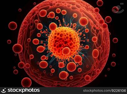 Red blood cell body illustration. AI generative.