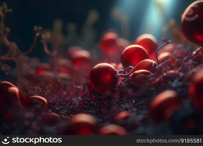 red blood cells erythrocytes. Neural network AI generated art. red blood cells erythrocytes. Neural network AI generated