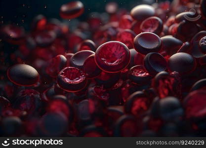 red blood cells erythrocytes. Neural network AI generated art. red blood cells erythrocytes. Neural network AI generated