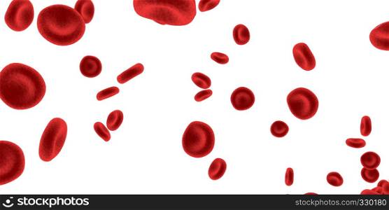 Red Blood Cells Flowing Through Circulatory System. Red Blood Cells Flowing