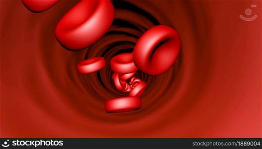 Red blood cells in vein able to loop seamless. Red blood cells in vein able to loop