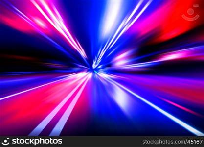 red blue acceleration speed motion on night road