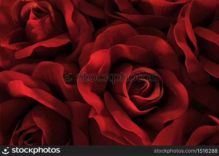 red bouquet artificial roses background