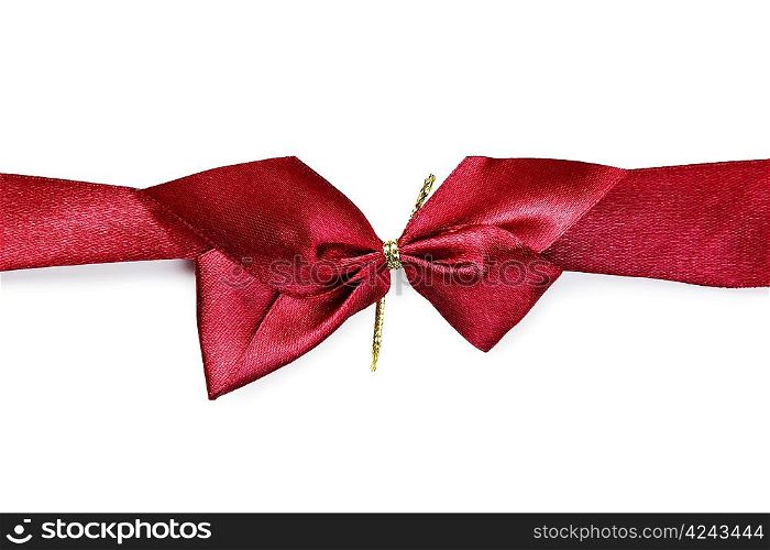 red bow and ribbon isolated on white background
