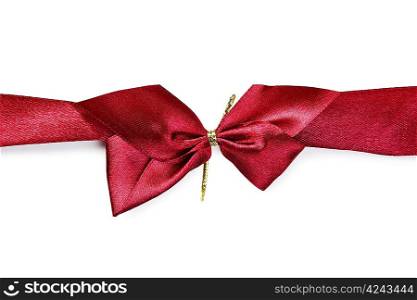 red bow and ribbon isolated on white background
