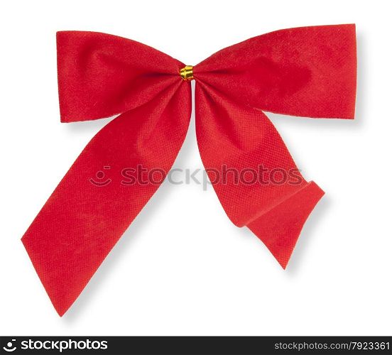 red bow on the isolated white background
