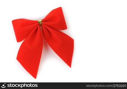 Red bow. The ornament is isolated on a white background