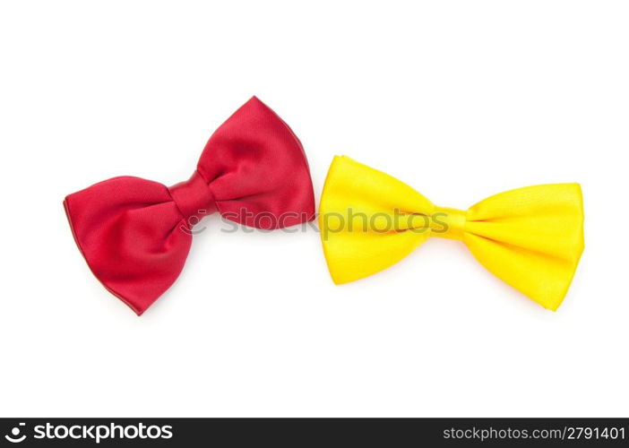 Red bow tie isolated on the white