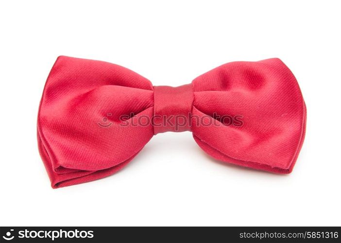 Red bow tie isolated on the white