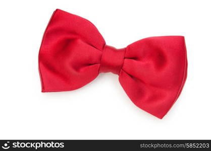 Red bow tie isolated on the white