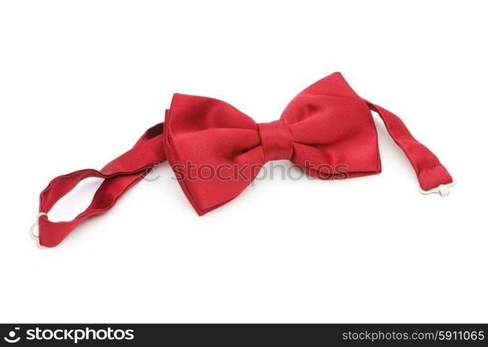 Red bow tie isolated on the white