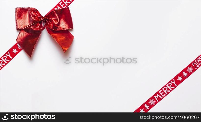 red bow with wrap ribbons