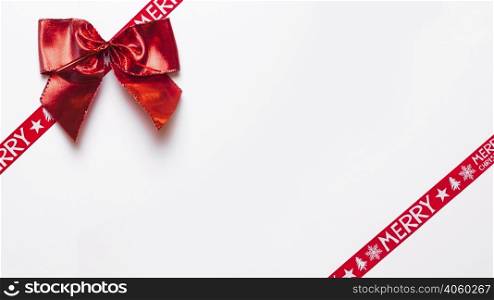 red bow with wrap ribbons