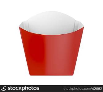 Red box for french fries isolated on white background