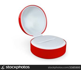 Red box for jewelry isolated on white background