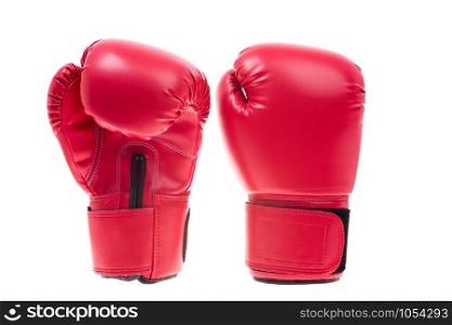 Red boxing gloves isolate on over white background