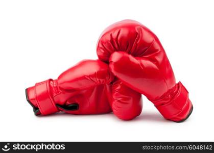 Red boxing gloves isolated on white