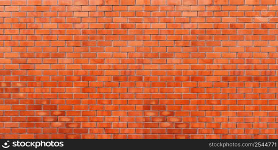 red brick wall panorama background and texture with copy space.