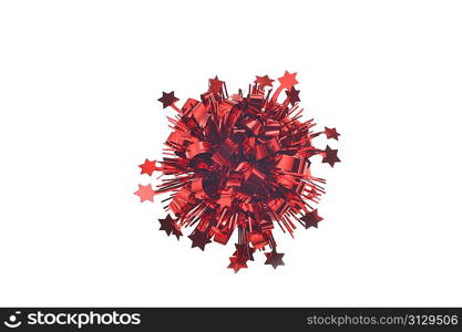 red bright ball lies on white background