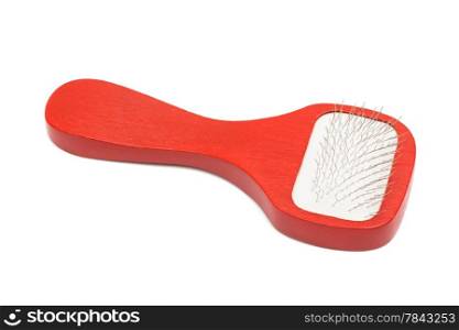 red brush for animals on a white background